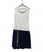 Y'sワイズ）の古着「ノースリーブ切替ワンピース」｜ホワイト