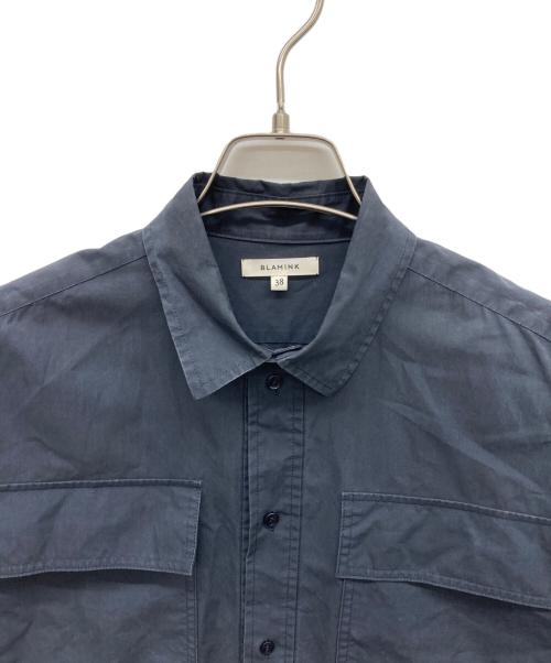 BLAMINK（ブラミンク）BLAMINK (ブラミンク) 半袖シャツワンピース ネイビー サイズ:38の古着・服飾アイテム