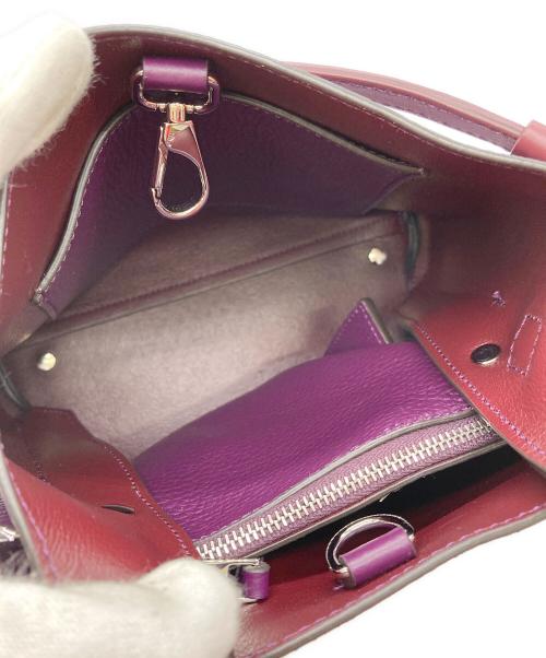 TOD'S（トッズ）TOD'S (トッズ) Tタイムレス レザーバッグ パープルの古着・服飾アイテム