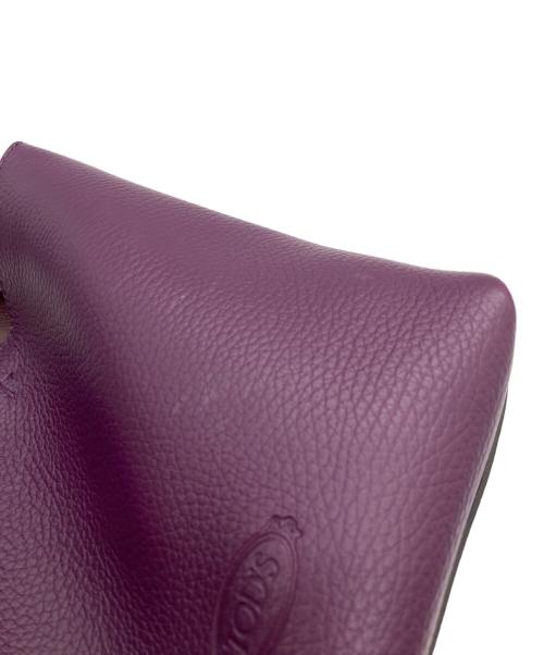 TOD'S（トッズ）TOD'S (トッズ) Tタイムレス レザーバッグ パープルの古着・服飾アイテム