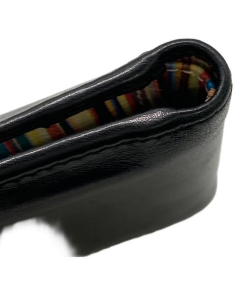 PAUL SMITH（ポールスミス）Paul Smith (ポールスミス) マルチストライプ2つ折り財布 ブラックの古着・服飾アイテム