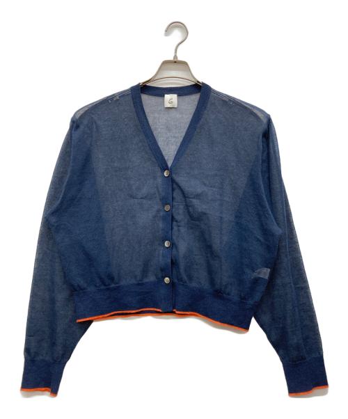 6(ROKU) BEAUTY&YOUTH（ロク ビューティーアンドユース）6(ROKU) BEAUTY&YOUTH (ロク ビューティーアンドユース) LINE COLOR CARDIGAN ネイビー サイズ:なしの古着・服飾アイテム