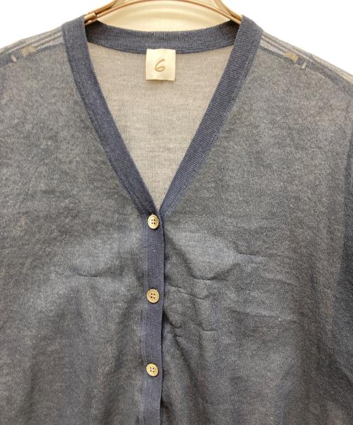 6(ROKU) BEAUTY&YOUTH（ロク ビューティーアンドユース）6(ROKU) BEAUTY&YOUTH (ロク ビューティーアンドユース) LINE COLOR CARDIGAN ネイビー サイズ:なしの古着・服飾アイテム