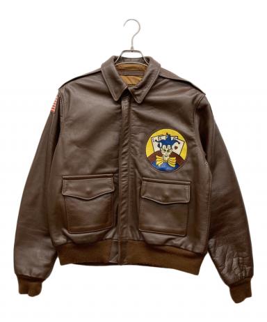 AERO LEATHER ブラウンレザージャケット AERO LEATHER◇レザージャケット・ブルゾン/36/レザー/BRW/steerhide