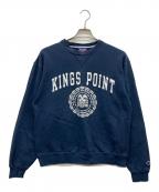 Championチャンピオン）の古着「アーチプリントスウェット」｜ネイビー