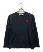 PLAY COMME des GARCONSプレイコムデギャルソン）の古着「ハート長袖Tシャツ」｜ブラック