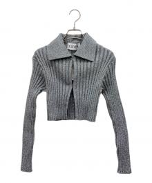 CODE A（コードエー）の古着「lame knit cardigan」｜シルバー