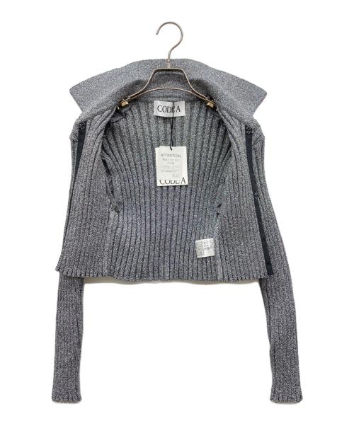 CODE A（コードエー）CODE A (コードエー) lame knit cardigan シルバー サイズ:FREEの古着・服飾アイテム