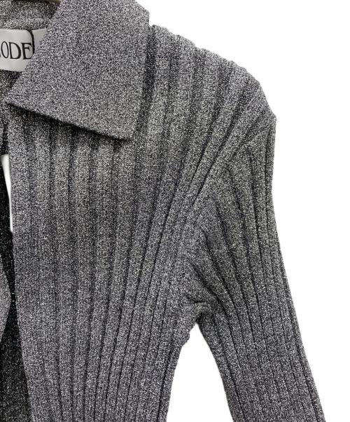 CODE A（コードエー）CODE A (コードエー) lame knit cardigan シルバー サイズ:FREEの古着・服飾アイテム