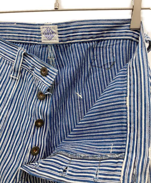 POST O'ALLS（ポストオーバーオールズ）POST O'ALLS (ポストオーバーオールズ) ヒッコリーパンツ ネイビー サイズ:Mの古着・服飾アイテム