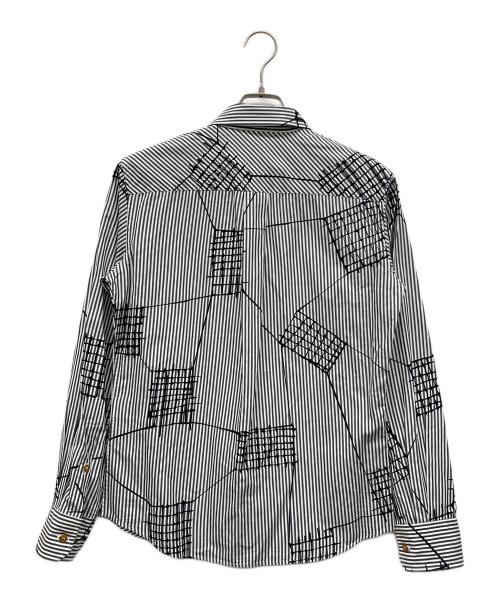 Vivienne Westwood man（ヴィヴィアン ウェストウッド マン）Vivienne Westwood man (ヴィヴィアン ウェストウッド マン) オーブストライプシャツ ブラック サイズ:44の古着・服飾アイテム