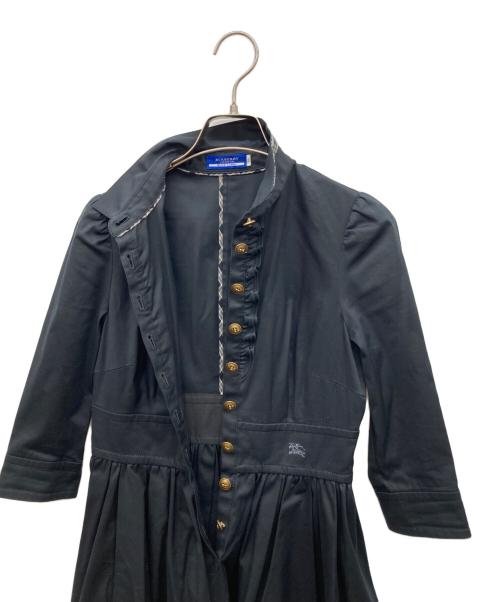 BURBERRY BLUE LABEL（バーバリー ブルー レーベル）BURBERRY BLUE LABEL (バーバリーロンドンブルーレーベル) 金ボタン長袖ワンピース ブラック サイズ:36の古着・服飾アイテム