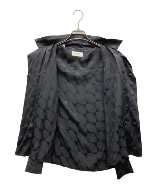 Saint Laurent Paris（サンローランパリ）Saint Laurent Paris (サンローランパリ) ダブルボタンシルクシャツ ブラック サイズ:36 170/88Aの古着・服飾アイテム