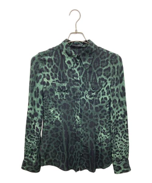 DOLCE & GABBANA（ドルチェ＆ガッバーナ）DOLCE & GABBANA (ドルチェ＆ガッバーナ) シルクシャツ グリーン サイズ:38の古着・服飾アイテム