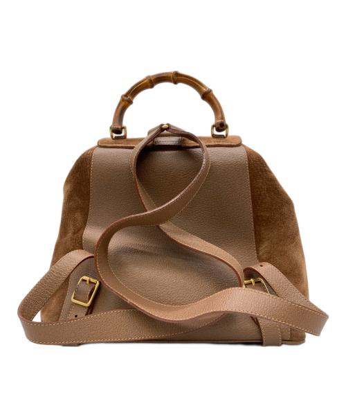 GUCCI（グッチ）GUCCI (グッチ) フラップスエードミニリュック ブラウンの古着・服飾アイテム