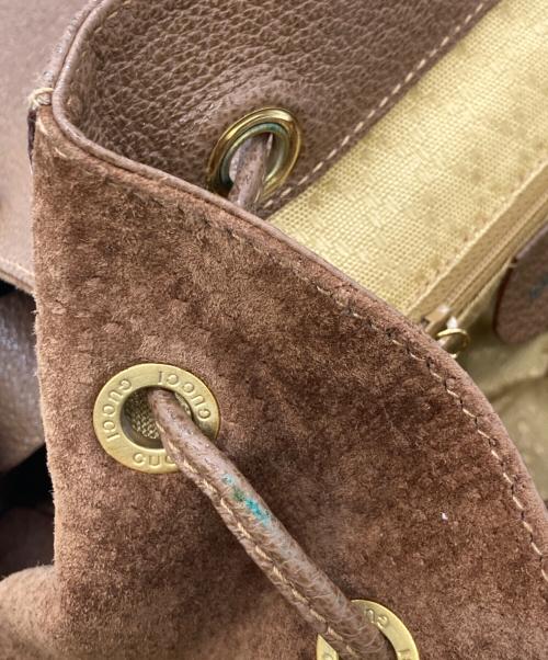 GUCCI（グッチ）GUCCI (グッチ) フラップスエードミニリュック ブラウンの古着・服飾アイテム