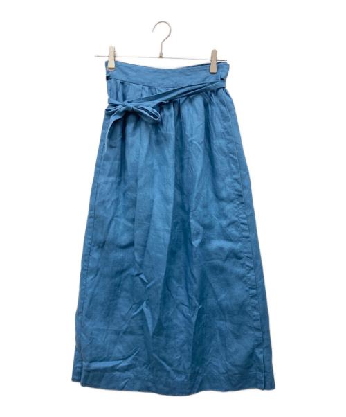 KAGURE（カグレ）kagure (カグレ) リネンラップスカート ブルー サイズ:Freeの古着・服飾アイテム