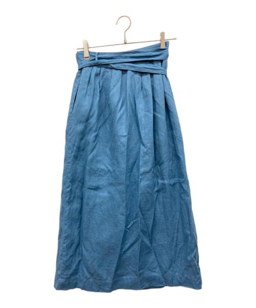 KAGURE（カグレ）kagure (カグレ) リネンラップスカート ブルー サイズ:Freeの古着・服飾アイテム
