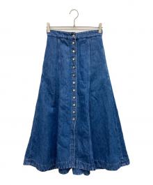 Acne studios（アクネ ストゥディオス）の古着「フロントボタンマキシデニムスカート」｜インディゴ