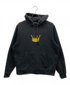 stussyステューシー）の古着「クラウンロゴパーカー」｜ブラック