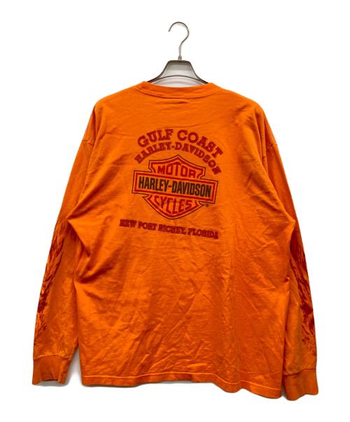 HARLEY-DAVIDSON（ハーレーダビッドソン）HARLEY-DAVIDSON (ハーレーダビッドソン) ロングスリーブカットソー オレンジ サイズ:2Xの古着・服飾アイテム