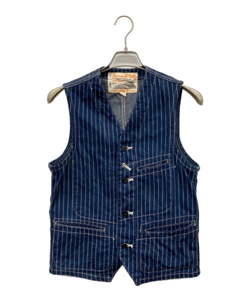 SUGAR CANE（シュガーケーン）SUGAR CANE (シュガーケーン) 9oz. WABASH STRIPE WORK VEST インディゴ サイズ:36の古着・服飾アイテム