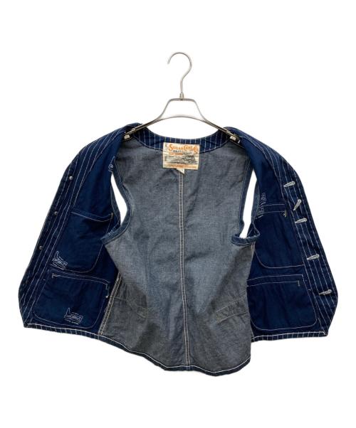 SUGAR CANE（シュガーケーン）SUGAR CANE (シュガーケーン) 9oz. WABASH STRIPE WORK VEST インディゴ サイズ:36の古着・服飾アイテム