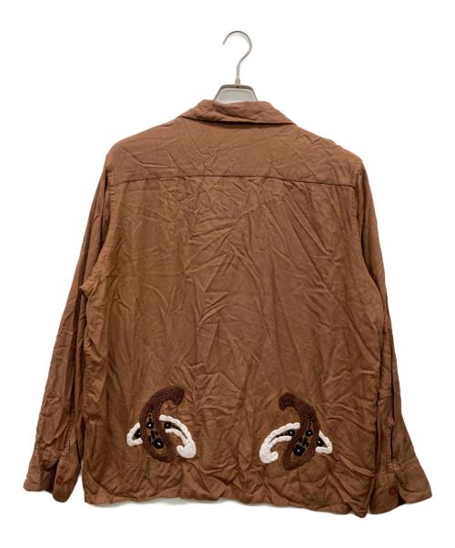 NOMA t.d.（ノーマティーディー）NOMA t.d. (ノーマティーディー) 刺繍レーヨンオープンカラーシャツ ブラウン サイズ:5の古着・服飾アイテム