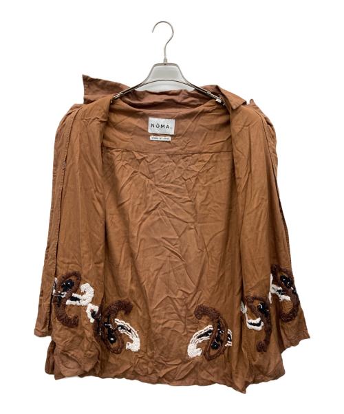 NOMA t.d.（ノーマティーディー）NOMA t.d. (ノーマティーディー) 刺繍レーヨンオープンカラーシャツ ブラウン サイズ:5の古着・服飾アイテム