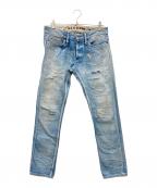 Denhamデンハム）の古着「ダメージデニムパンツ」｜インディゴ