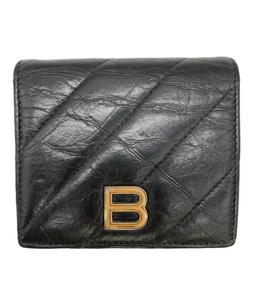 BALENCIAGA（バレンシアガ）BALENCIAGA (バレンシアガ) Crush ミニウォレット キルテッド ブラックの古着・服飾アイテム