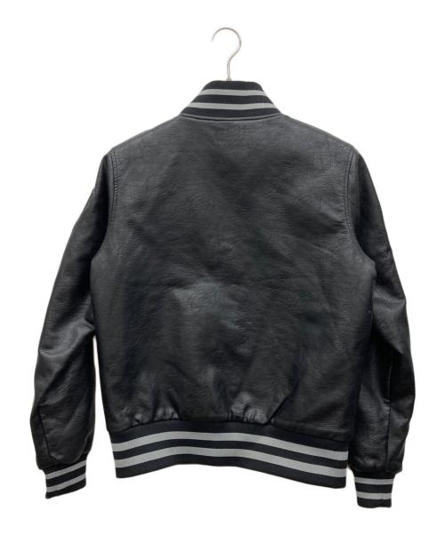 Majestic（マジェスティック）Majestic (マジェスティック) フェイクレザースタジャン ブラック サイズ:MEDIUMの古着・服飾アイテム