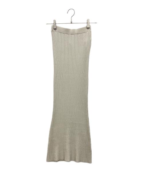 Whim Gazette（ウィムガゼット）Whim Gazette (ウィムガゼット) ニットフィットスカート ベージュ サイズ:Fの古着・服飾アイテム