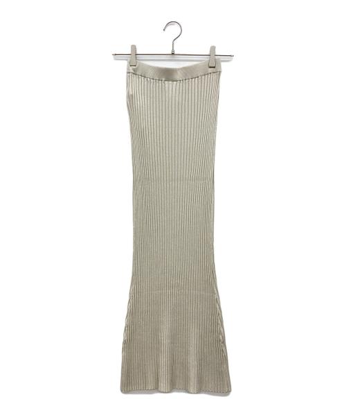 Whim Gazette（ウィムガゼット）Whim Gazette (ウィムガゼット) ニットフィットスカート ベージュ サイズ:Fの古着・服飾アイテム