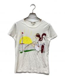 CELINE（セリーヌ）の古着「ゴルフガールプリントTシャツ」｜ホワイト