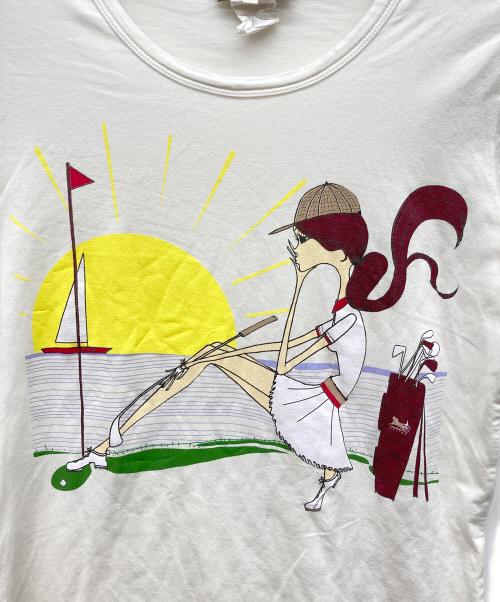 CELINE（セリーヌ）CELINE (セリーヌ) ゴルフガールプリントTシャツ ホワイト サイズ:Mの古着・服飾アイテム