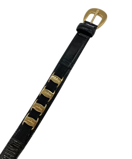 Salvatore Ferragamo（サルヴァトーレ フェラガモ）Salvatore Ferragamo (サルヴァトーレ フェラガモ) ヴァラベルト ブラックの古着・服飾アイテム