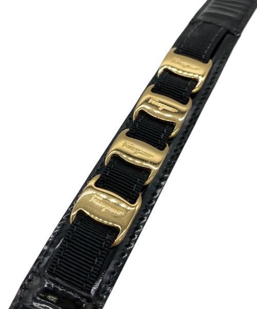 Salvatore Ferragamo（サルヴァトーレ フェラガモ）Salvatore Ferragamo (サルヴァトーレ フェラガモ) ヴァラベルト ブラックの古着・服飾アイテム