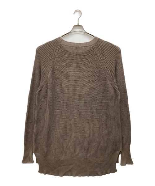 O project（オープロジェクト）O project (オープロジェクト) コットンリネンオーバーサイズニット ブラウン サイズ:Mの古着・服飾アイテム