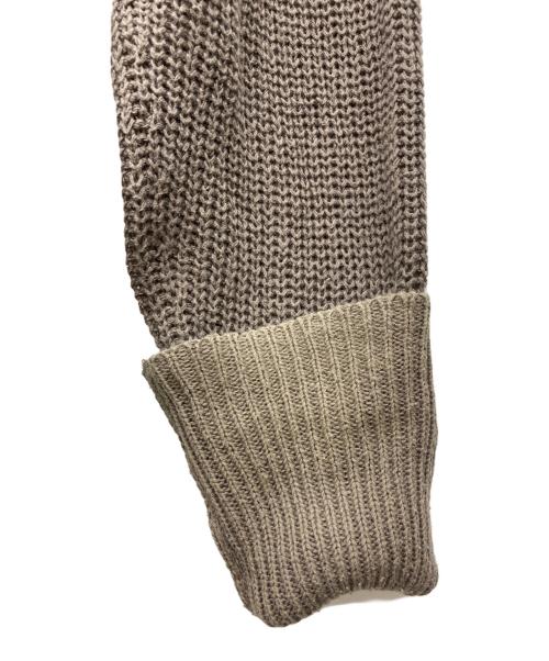 O project（オープロジェクト）O project (オープロジェクト) コットンリネンオーバーサイズニット ブラウン サイズ:Mの古着・服飾アイテム