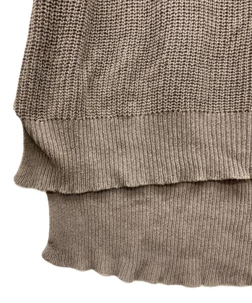 O project（オープロジェクト）O project (オープロジェクト) コットンリネンオーバーサイズニット ブラウン サイズ:Mの古着・服飾アイテム