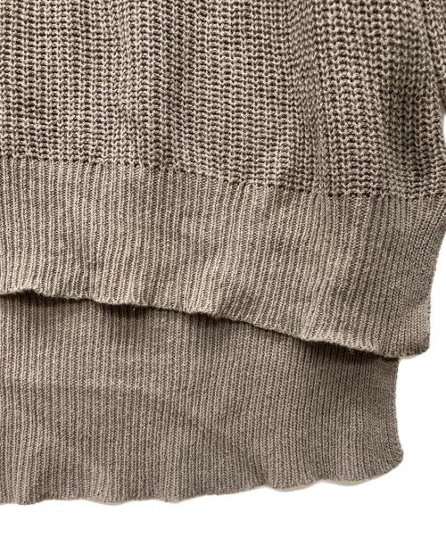 O project（オープロジェクト）O project (オープロジェクト) コットンリネンオーバーサイズニット ブラウン サイズ:Mの古着・服飾アイテム