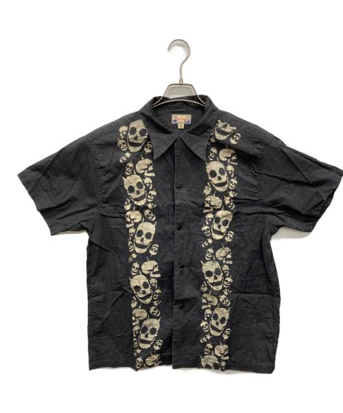 Dry Bones（ドライボーンズ）Dry Bones (ドライボーンズ) スカルアロハシャツ ブラック サイズ:40 Lの古着・服飾アイテム