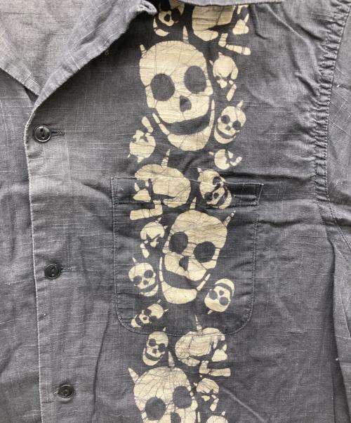Dry Bones（ドライボーンズ）Dry Bones (ドライボーンズ) スカルアロハシャツ ブラック サイズ:40 Lの古着・服飾アイテム