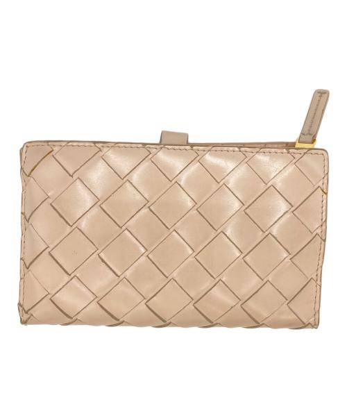 BOTTEGA VENETA（ボッテガベネタ）BOTTEGA VENETA (ボッテガベネタ) ミディアム二つ折りウォレット ベージュの古着・服飾アイテム