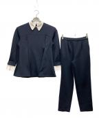 CELFORDセルフォード）の古着「衿付きポンチセットアップ」｜ネイビー