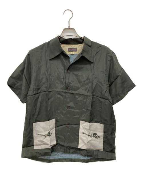 Dry Bones（ドライボーンズ）Dry bones (ドライボーンズ) レーヨンシャツ オリーブ サイズ:40 Lの古着・服飾アイテム