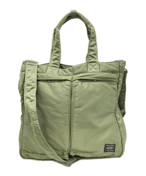 PORTER（ポーター）PORTER (ポーター) TANKER TOTE BAG カーキ セージグリーンの古着・服飾アイテム