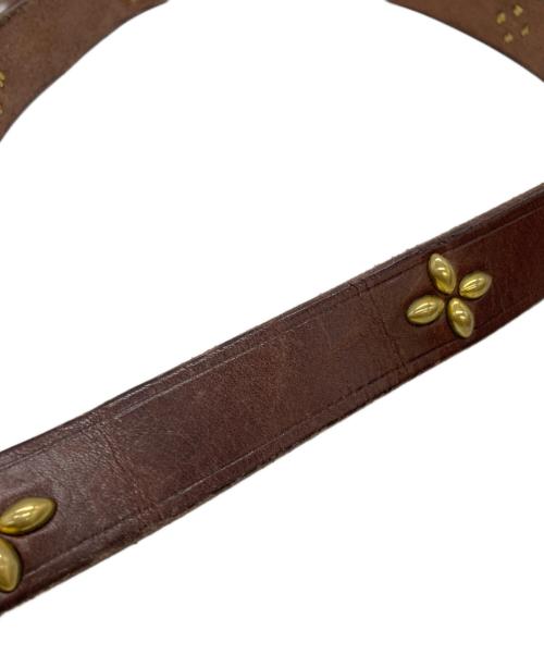 Denham（デンハム）Denham (デンハム) 25MM STUDS BELT ブラウンの古着・服飾アイテム