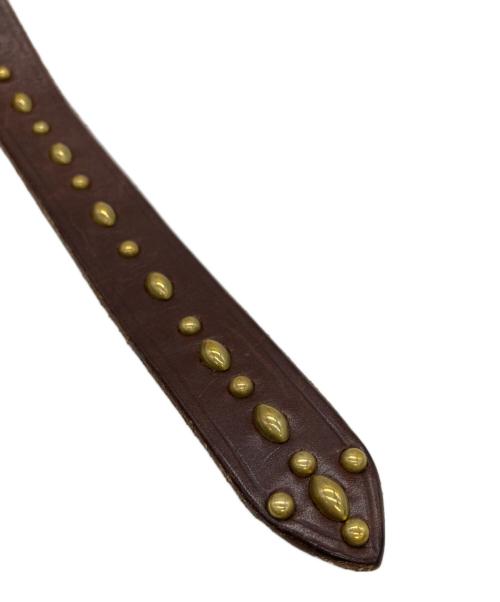 Denham（デンハム）Denham (デンハム) 25MM STUDS BELT ブラウンの古着・服飾アイテム